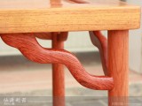 【红木家具】红酸枝 霸王枨餐桌七件套 桌椅