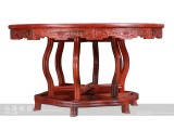【红木家具】红酸枝 梅花圆餐桌